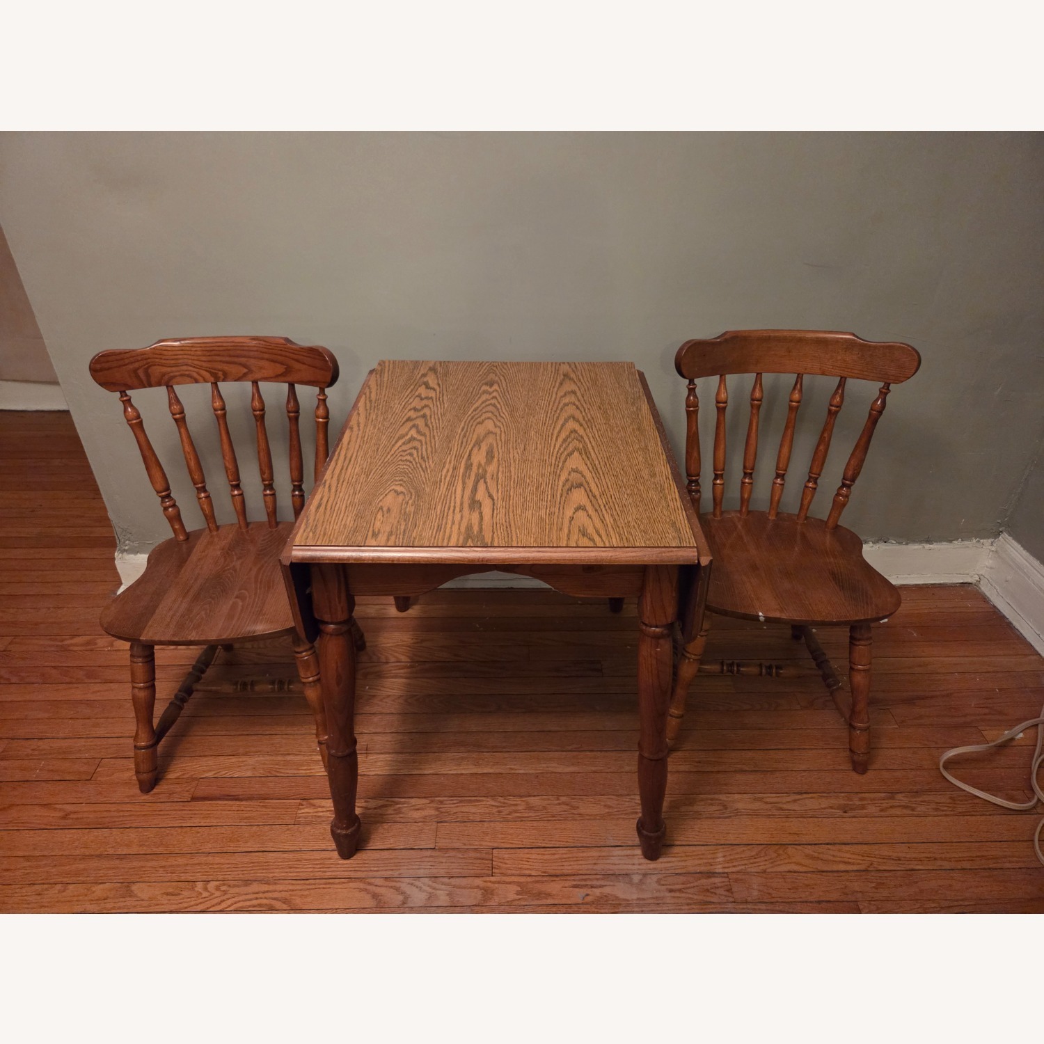 Natural Wood Dining Set 2 Chairs - image-2