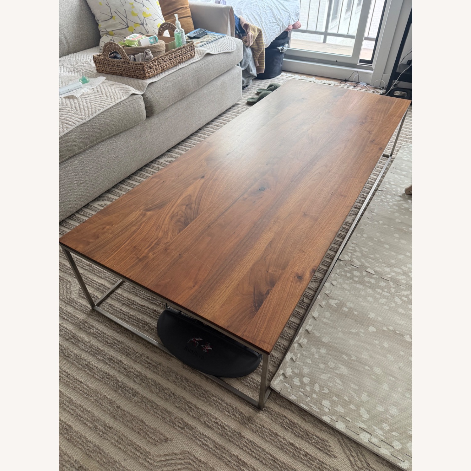Crate & Barrel Frame Dark Brown Wood Coffee Table - image-2