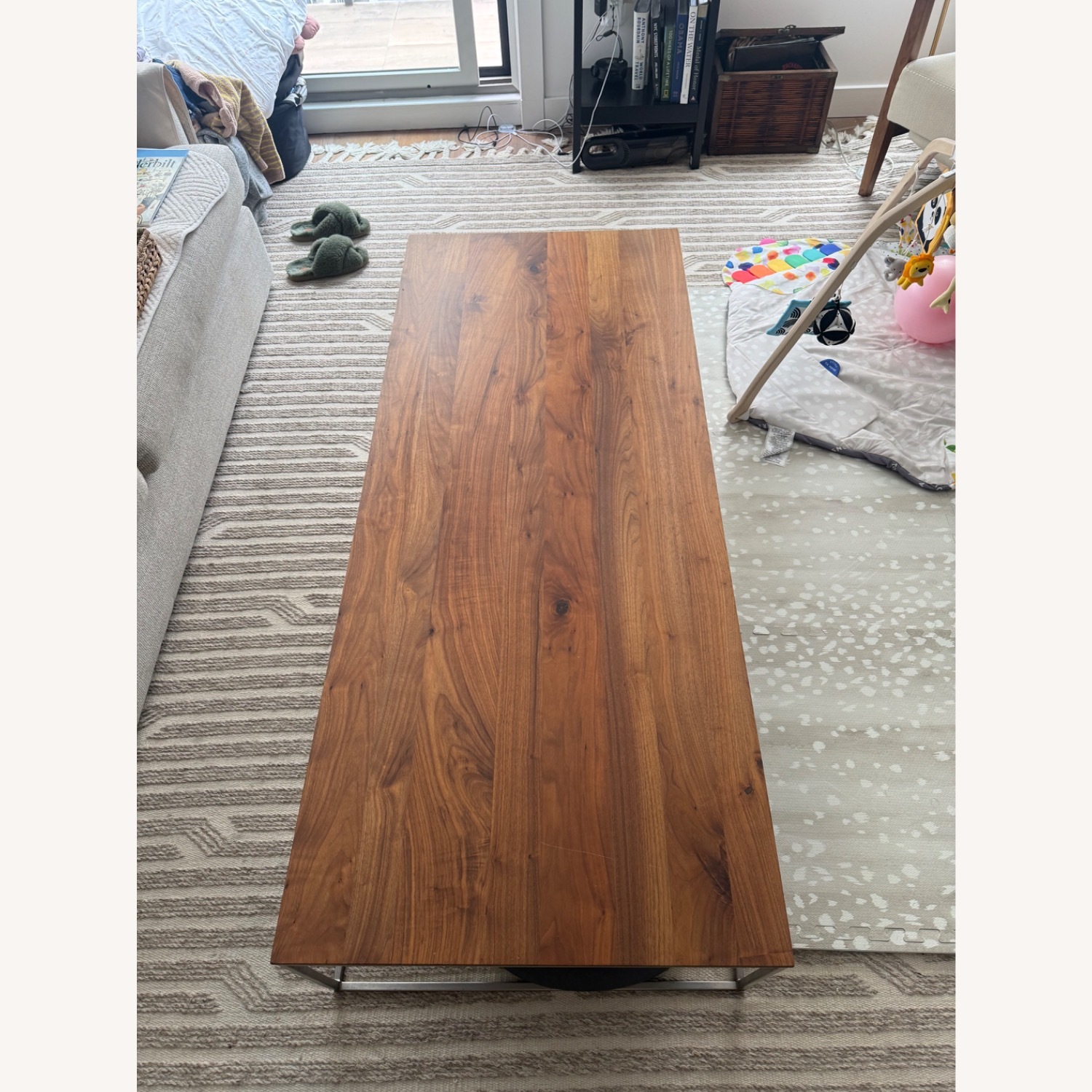 Crate & Barrel Frame Dark Brown Wood Coffee Table - image-3