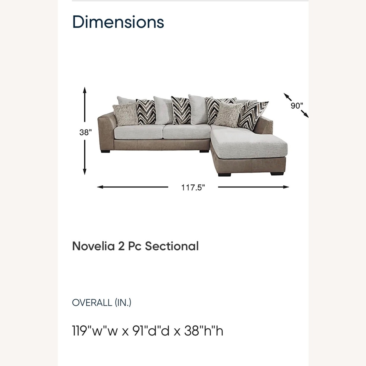 Ashley Furniture Natural Novelia 2 Pc Sectional - image-2