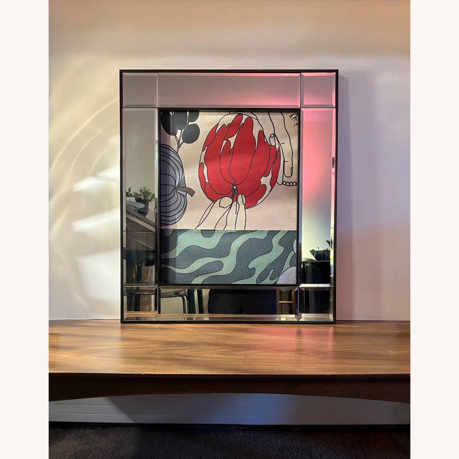 Marimekko Print Mirrored Glass Wall Art - image-2