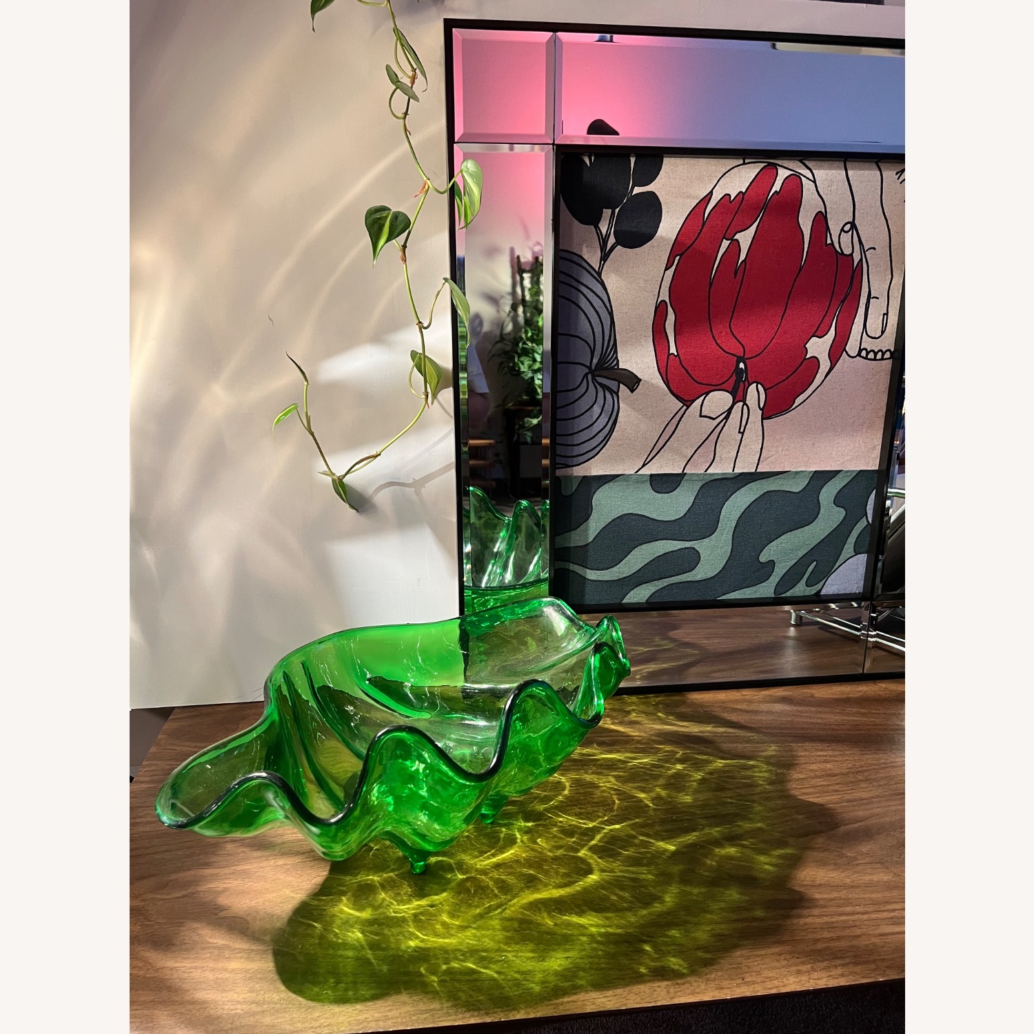 Marimekko Print Mirrored Glass Wall Art - image-6