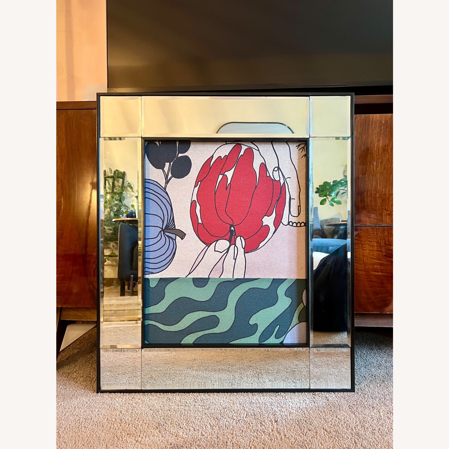 Marimekko Print Mirrored Glass Wall Art - image-3
