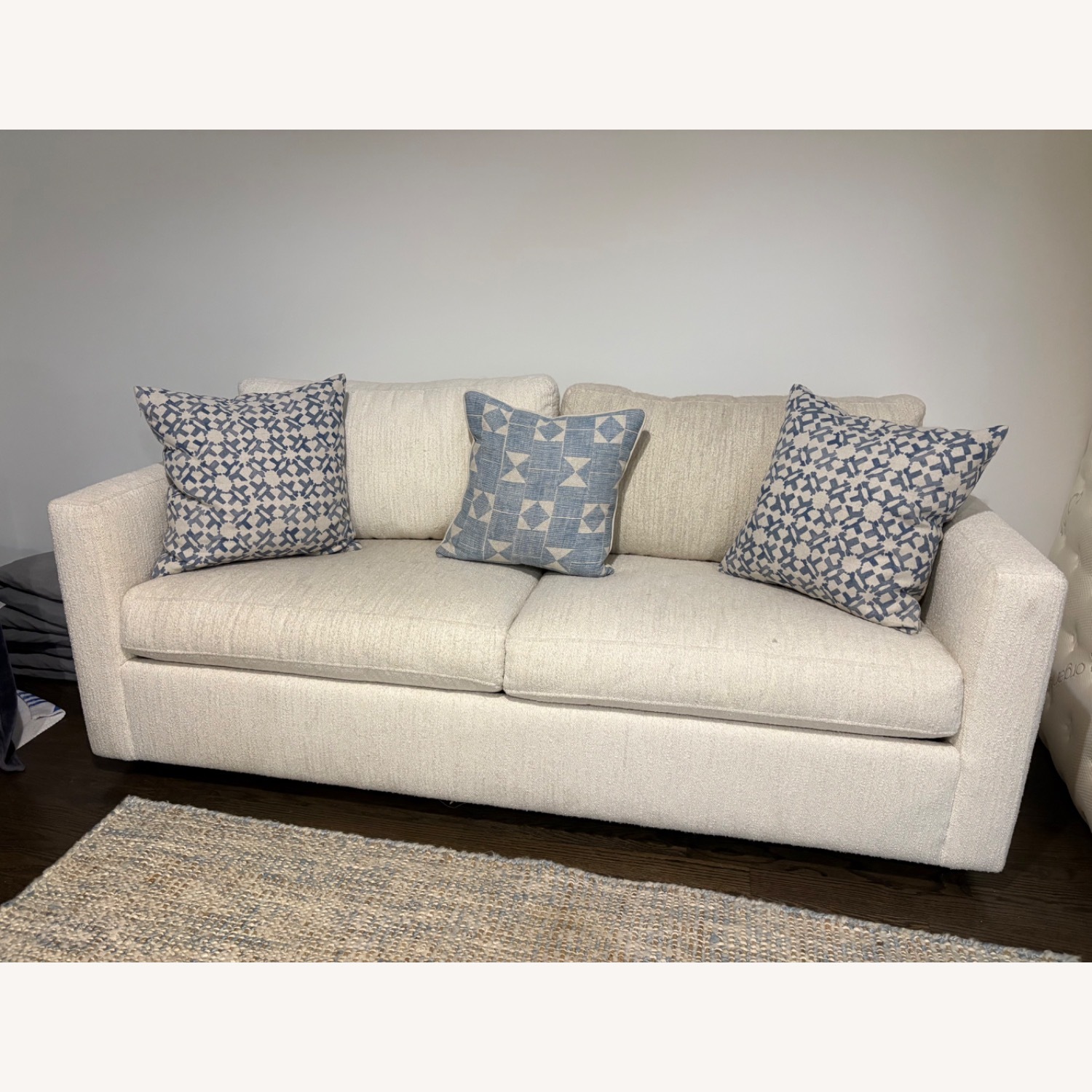 Crate & Barrel White Fabric Sleeper Sofa - image-2