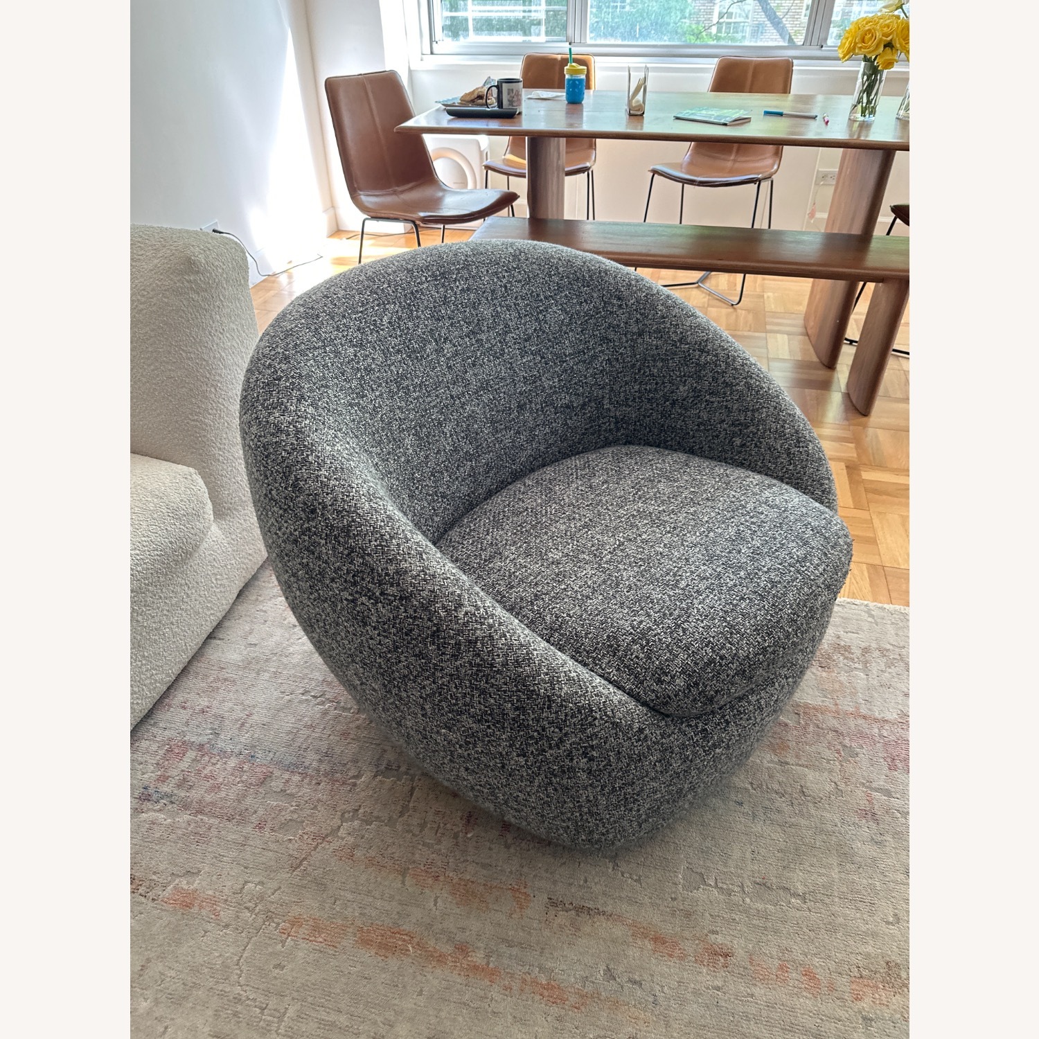 West Elm Black Fabric Accent Chair - image-3