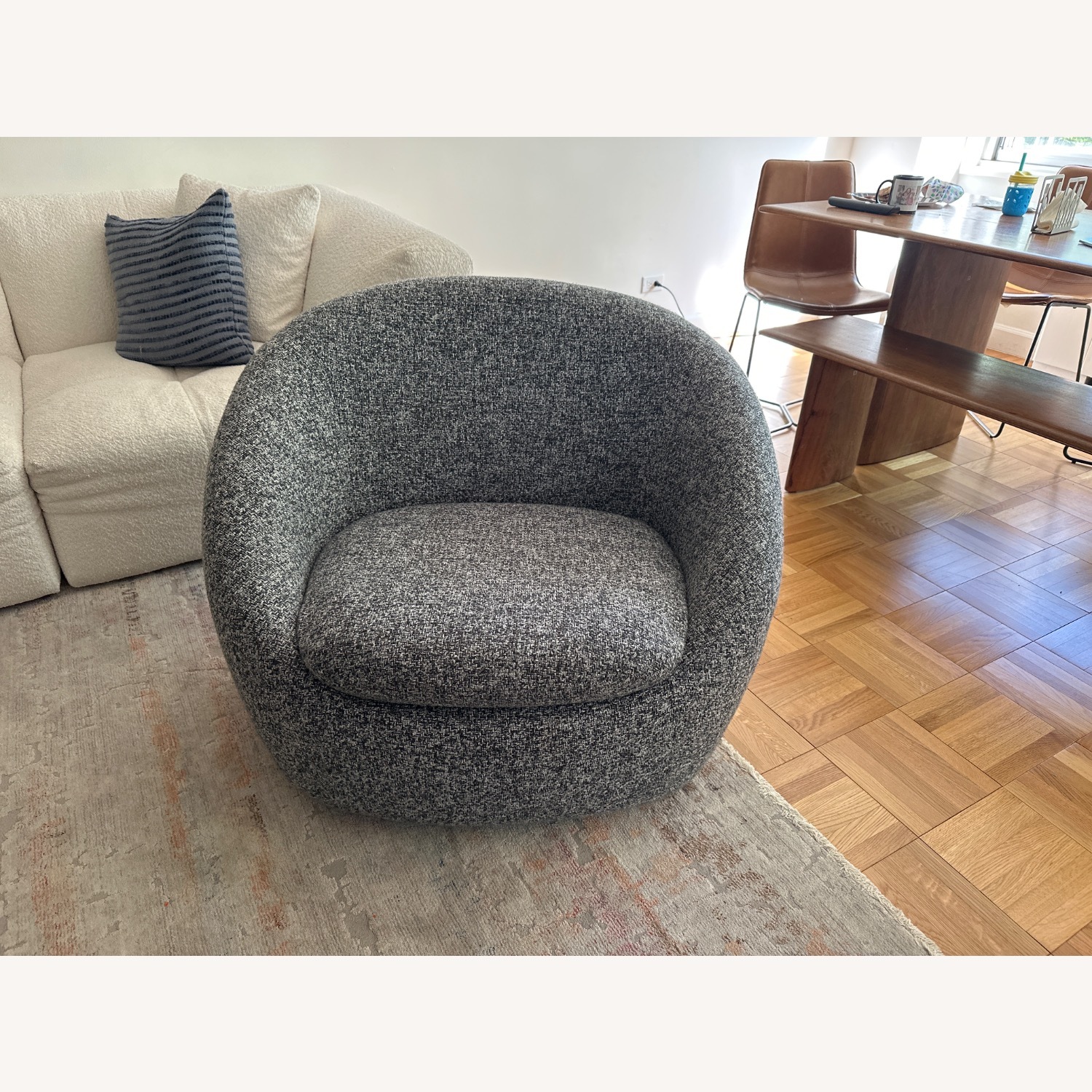 West Elm Black Fabric Accent Chair - image-1
