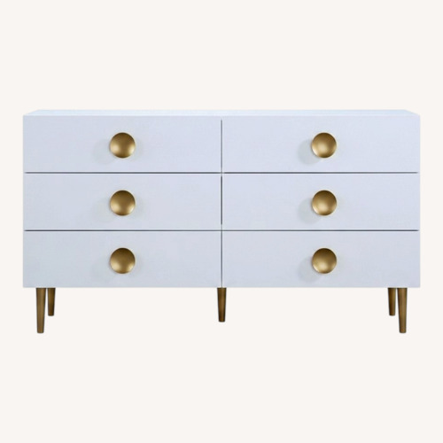 Used Zayne Wood Veneer White Wood Dresser for sale on AptDeco