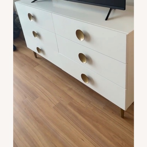 Used Zayne Wood Veneer White Wood Dresser for sale on AptDeco