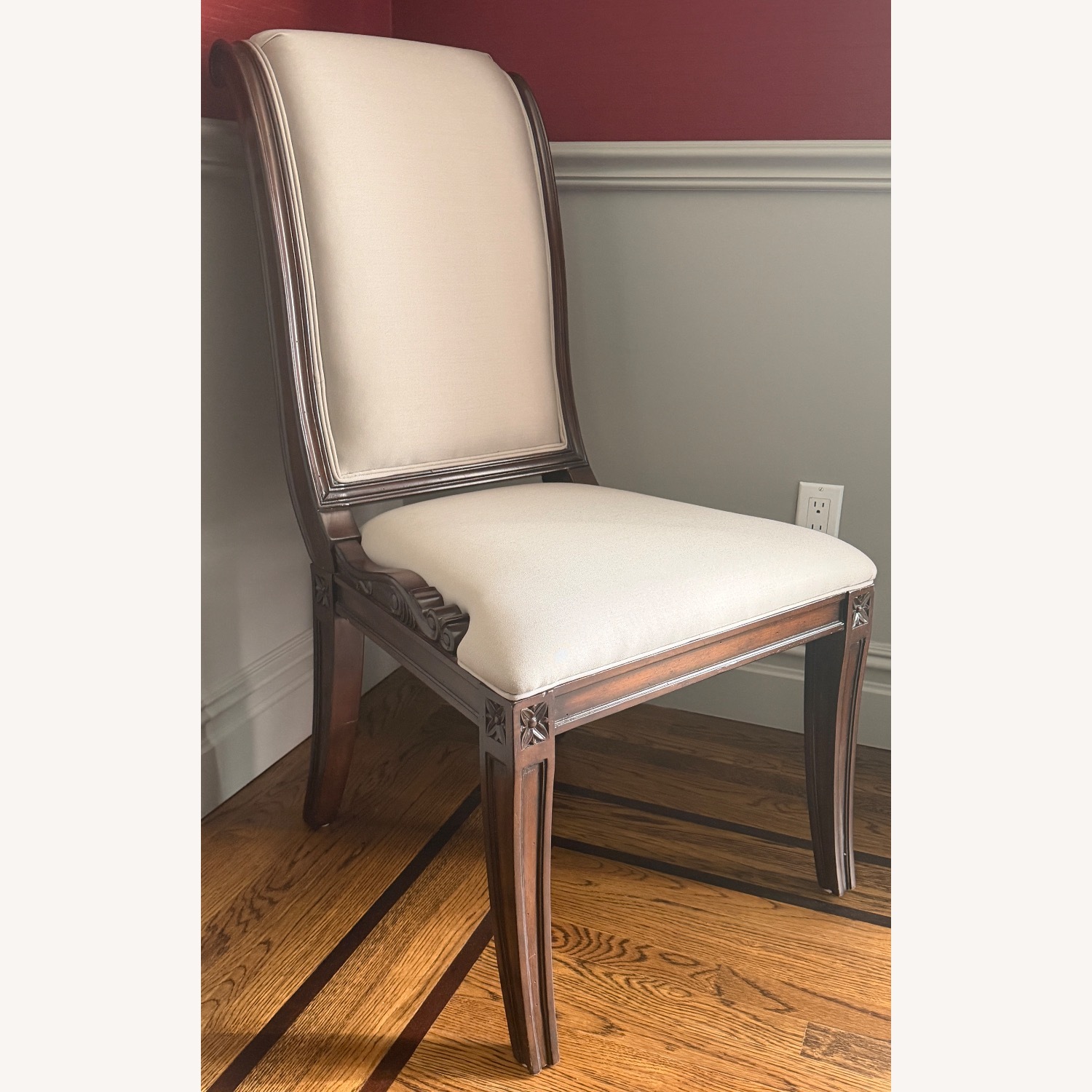 Velvet Multi-Color Striped Dining Chairs - image-1
