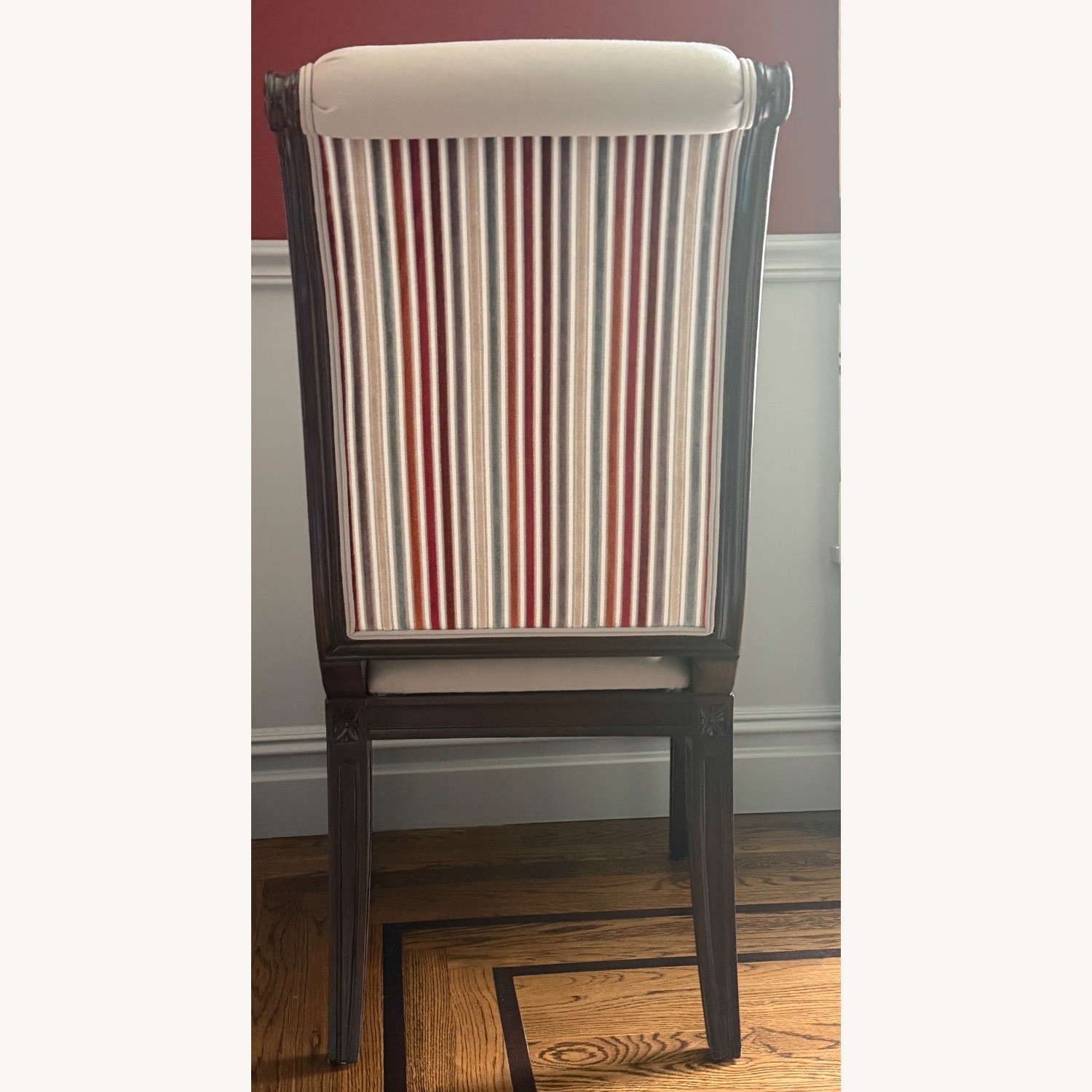 Velvet Multi-Color Striped Dining Chairs - image-2