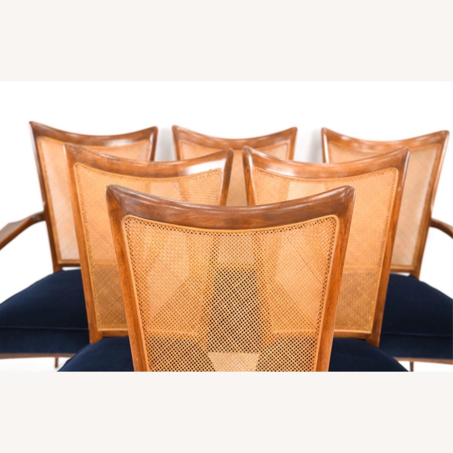 Vintage/Antique Midnight Blue Velvet Dining Chairs - image-3