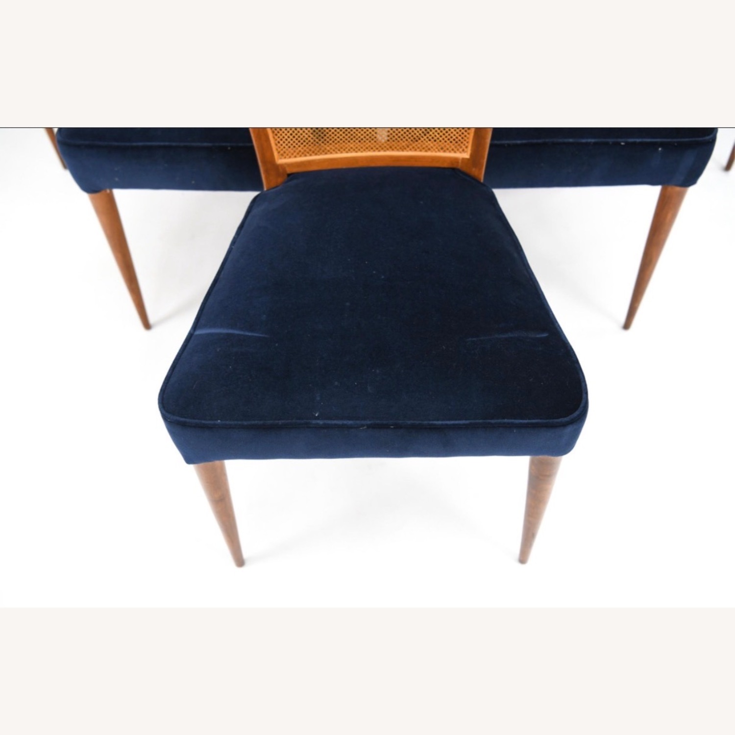 Vintage/Antique Midnight Blue Velvet Dining Chairs - image-4