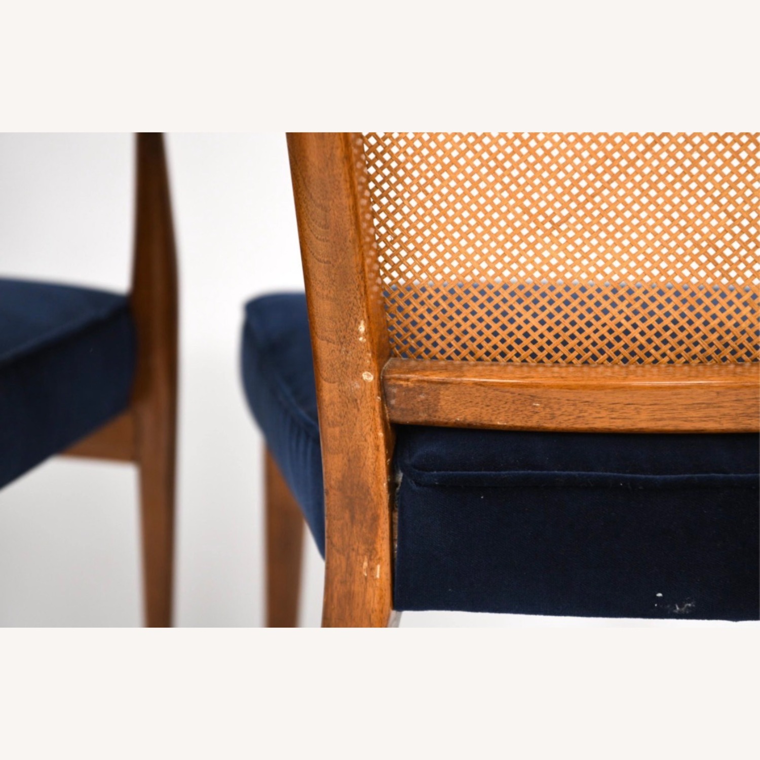 Vintage/Antique Midnight Blue Velvet Dining Chairs - image-6