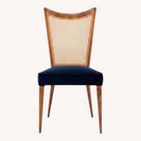 Vintage/Antique Midnight Blue Velvet Dining Chairs