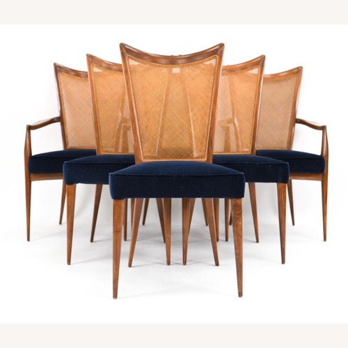 Used Vintage/Antique Midnight Blue Velvet Dining Chairs for sale on AptDeco