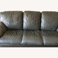 Green Leather 2 Seater Sofa