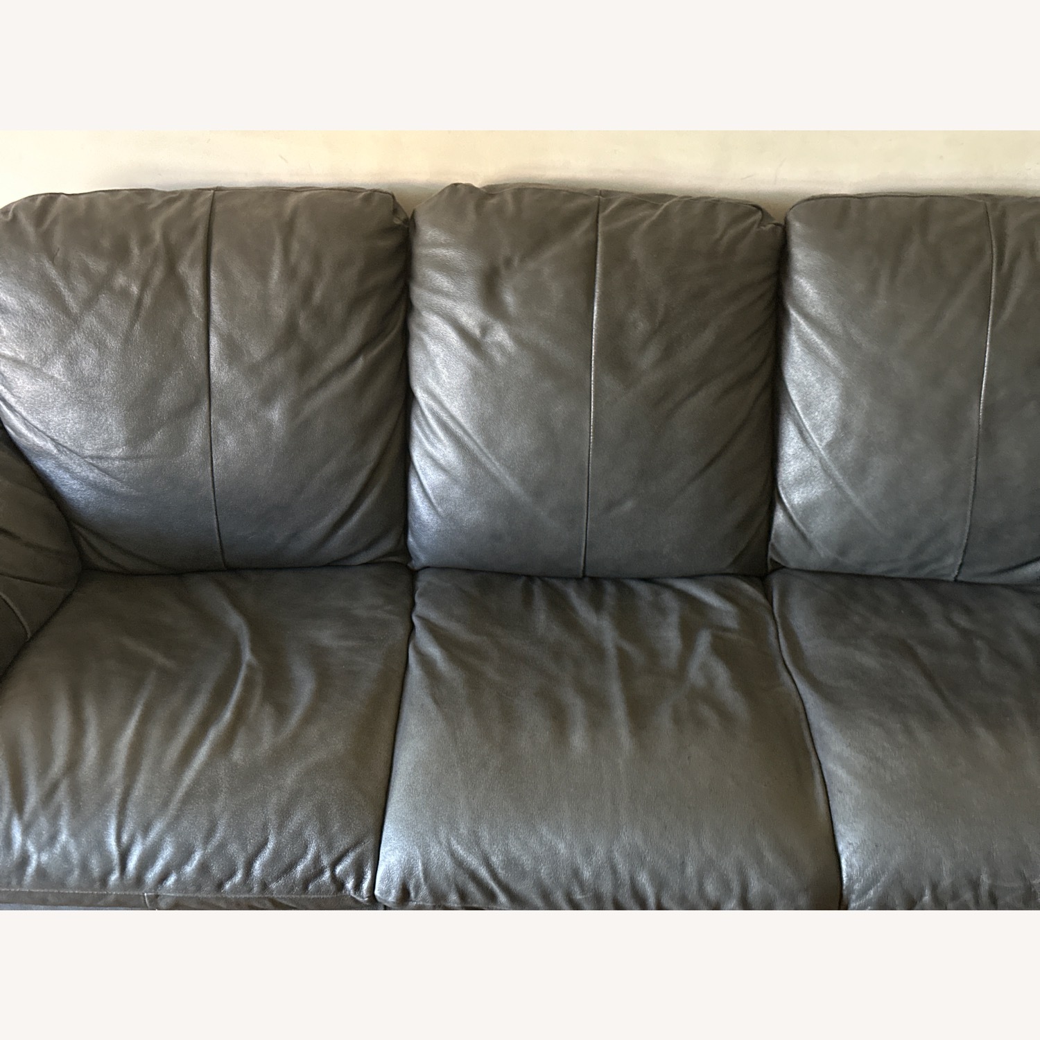 Green Leather 2 Seater Sofa - image-1
