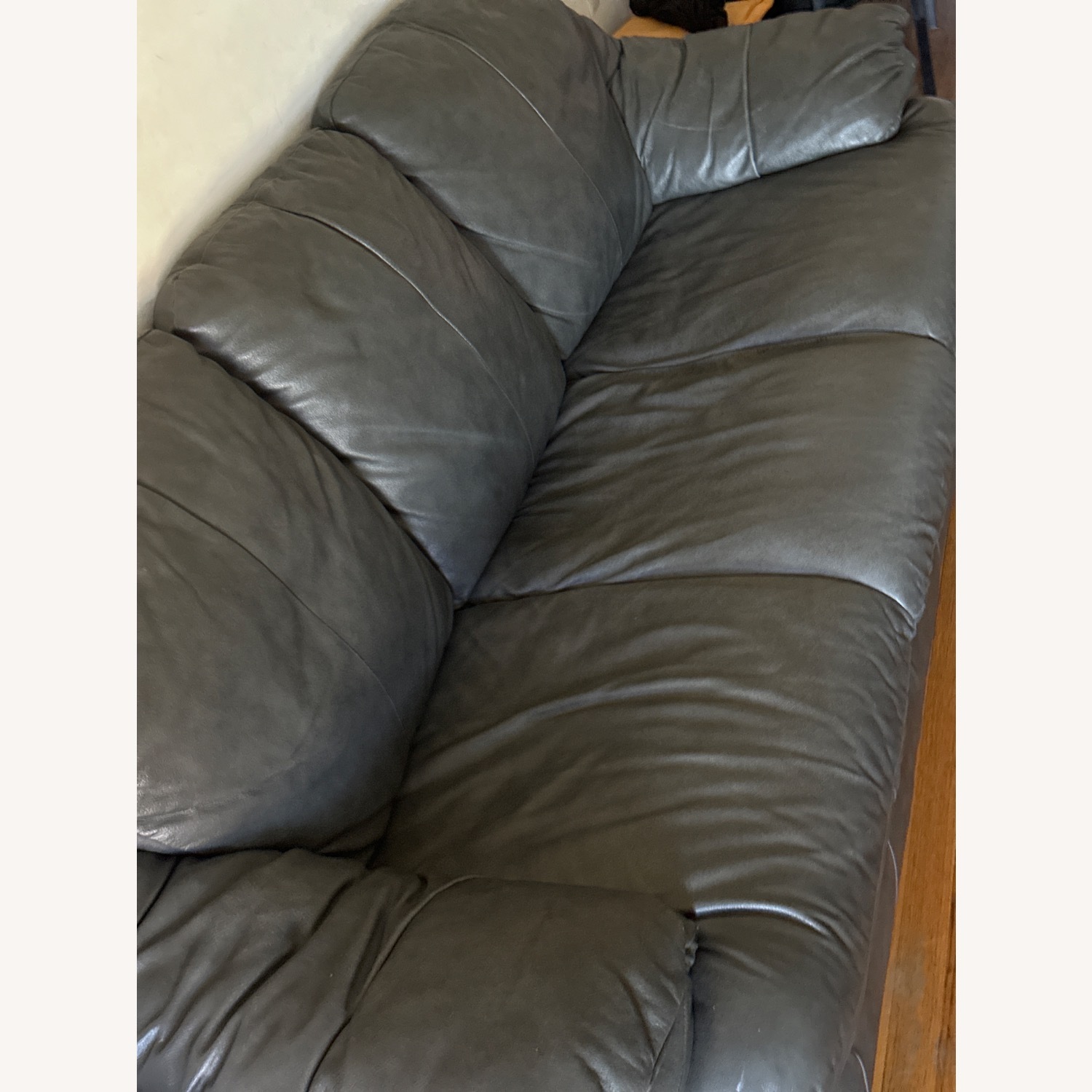 Green Leather 2 Seater Sofa - image-2