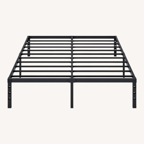 Used Bob's Discount Furniture Black Leather Queen Bed for sale on AptDeco