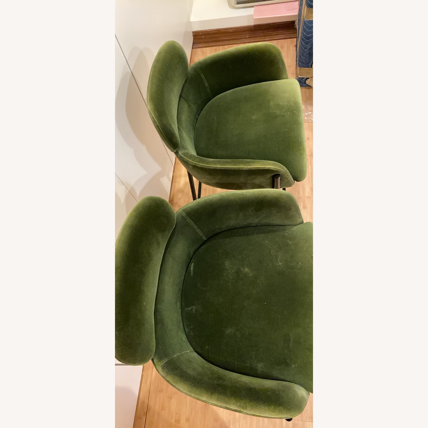 CB2 Azalea Green Velvet Stools - image-3
