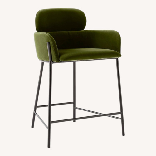 Used CB2 Azalea Green Velvet Stools for sale on AptDeco