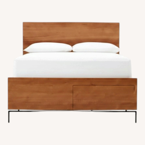 Used West Elm Nash Wood Queen Bed Frame with Storage for sale on AptDeco