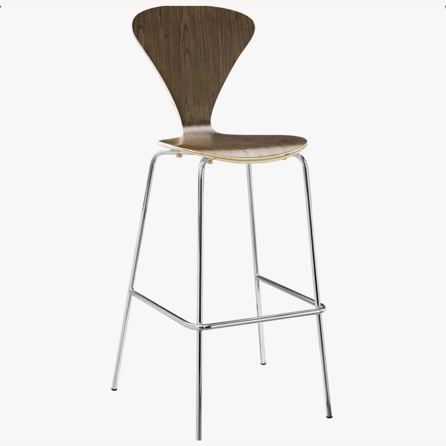 2 Modern Bar Stools in Walnut - image-4