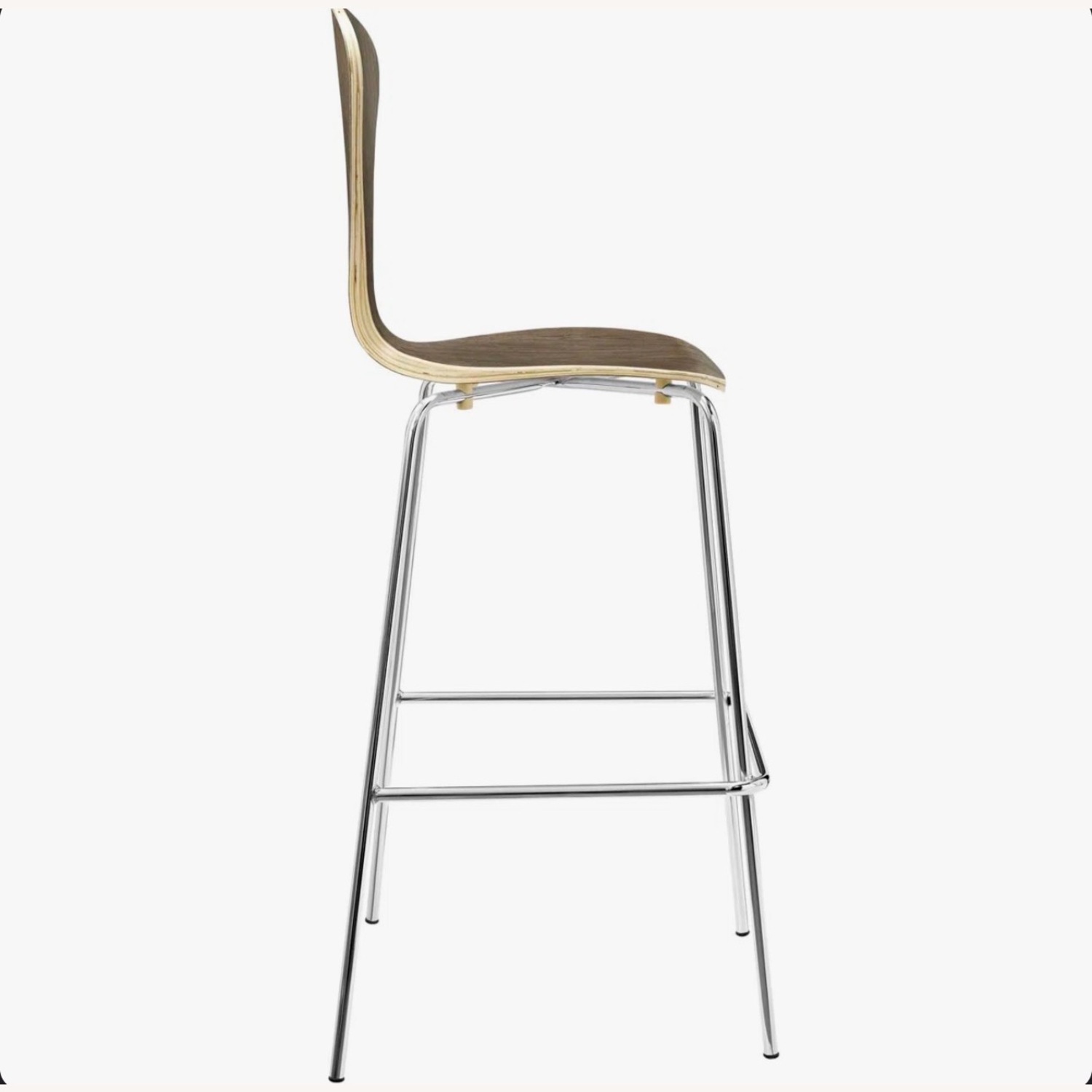 2 Modern Bar Stools in Walnut - image-3
