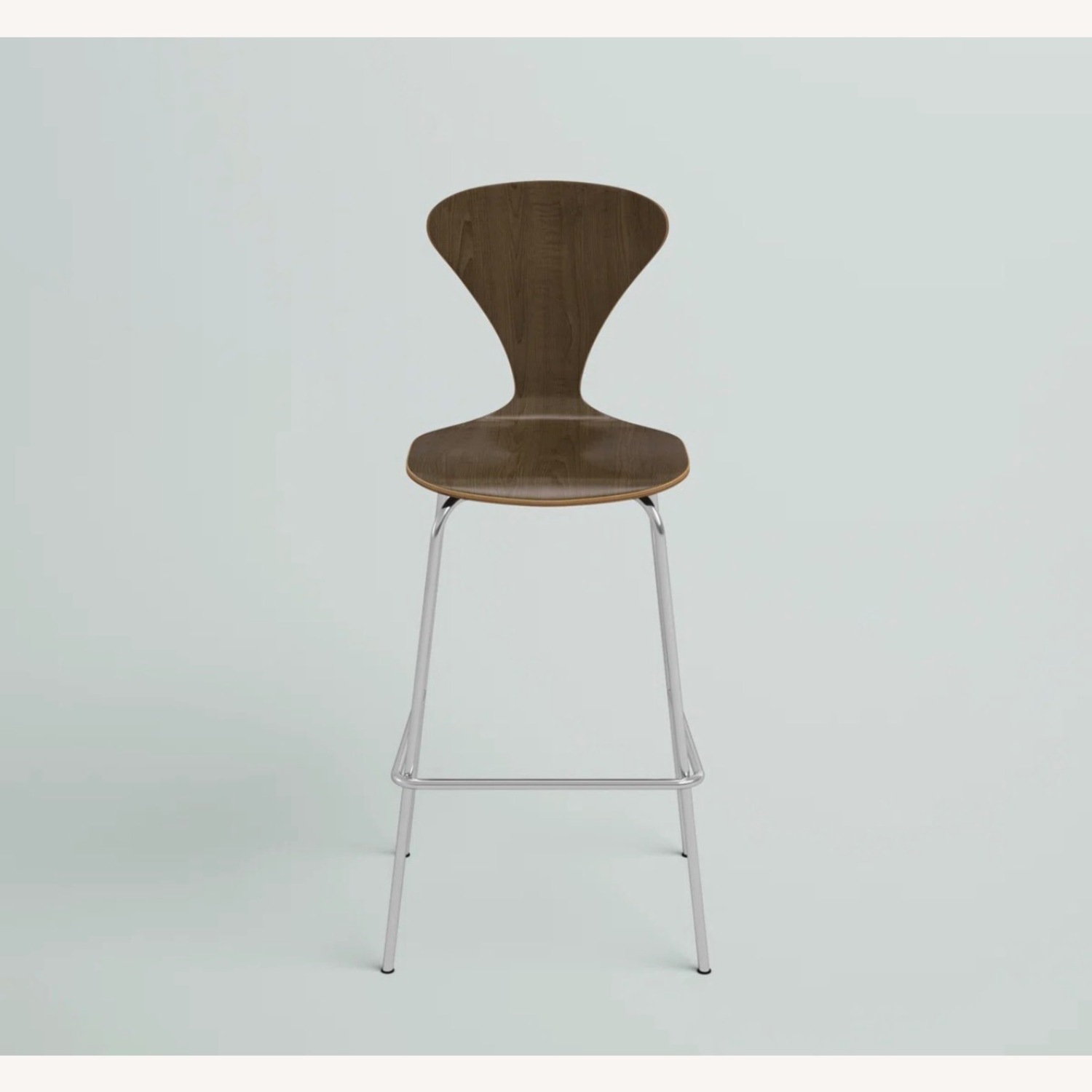 2 Modern Bar Stools in Walnut - image-1