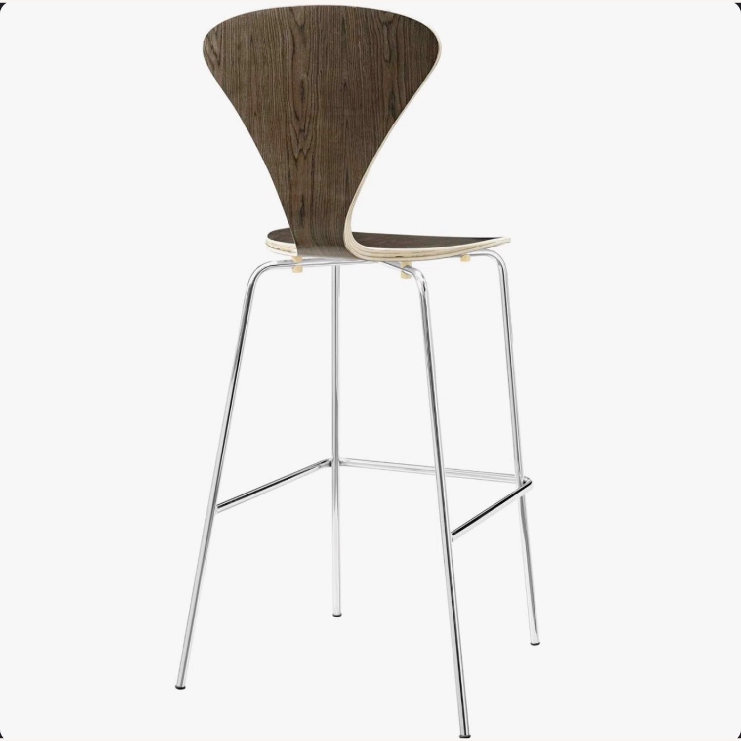 2 Modern Bar Stools in Walnut - image-5