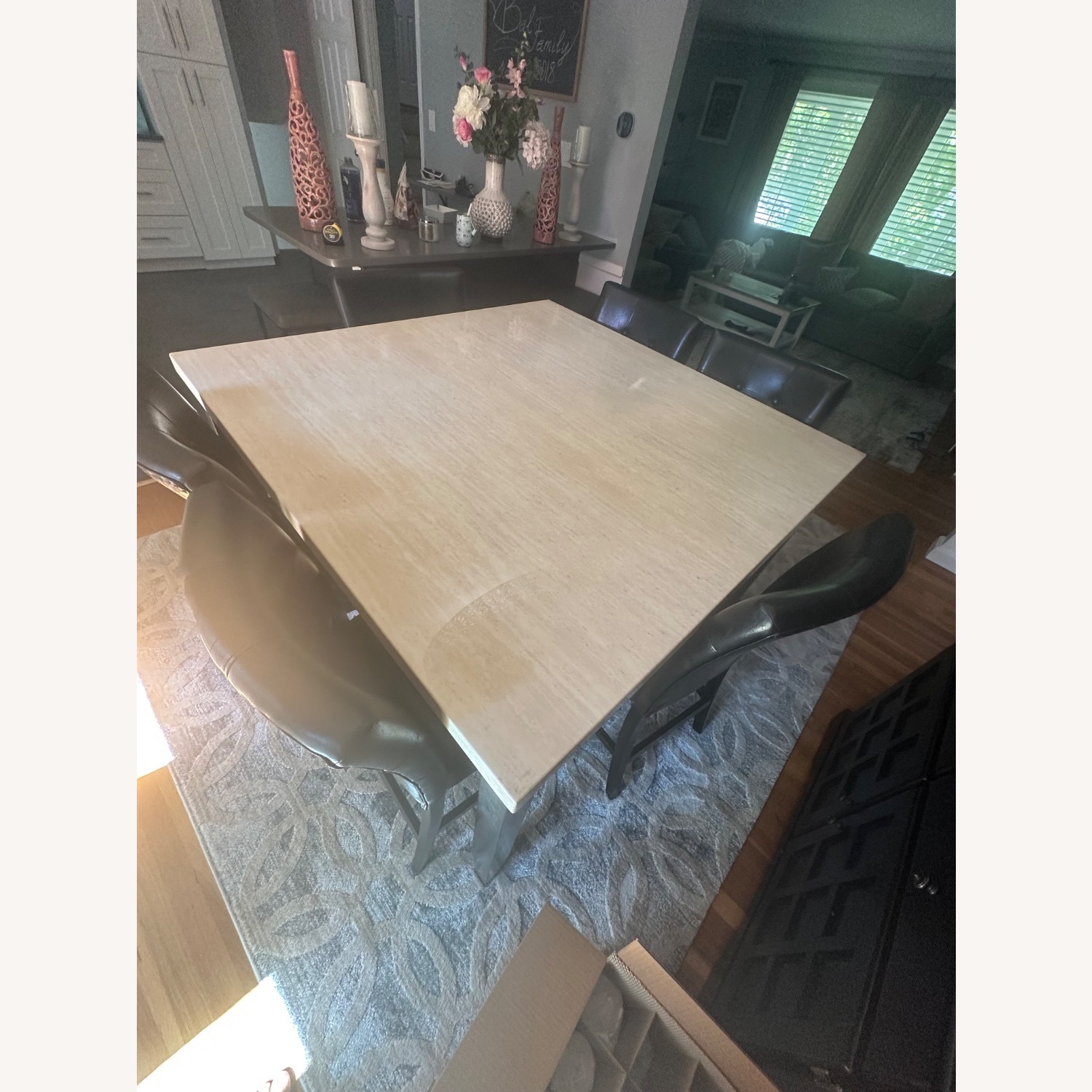 Pub Style Dining Table W/ 6 Pub Chairs  - image-3