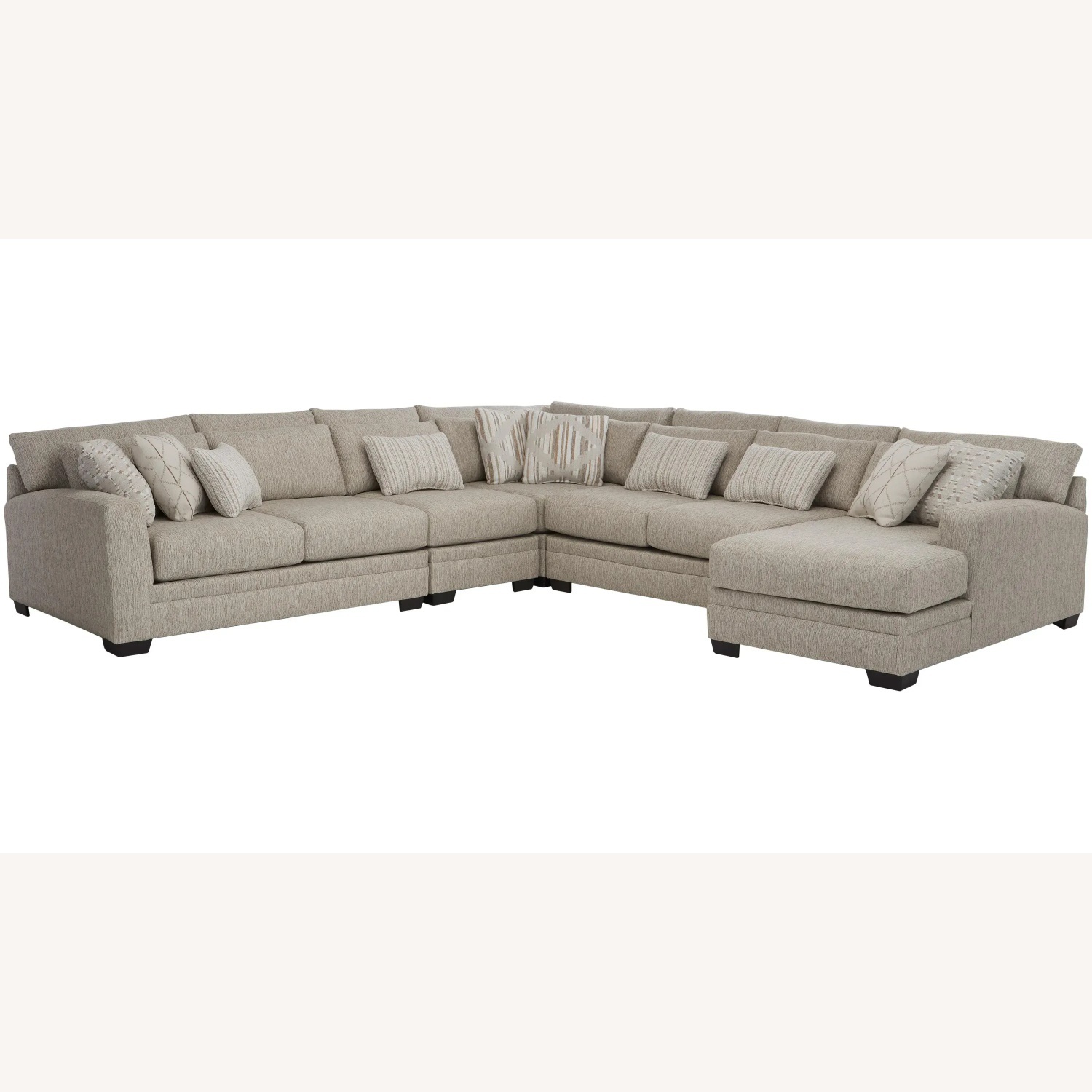 Raymour & Flanigan Light Gray Easton 5-pc. Sectional - image-5