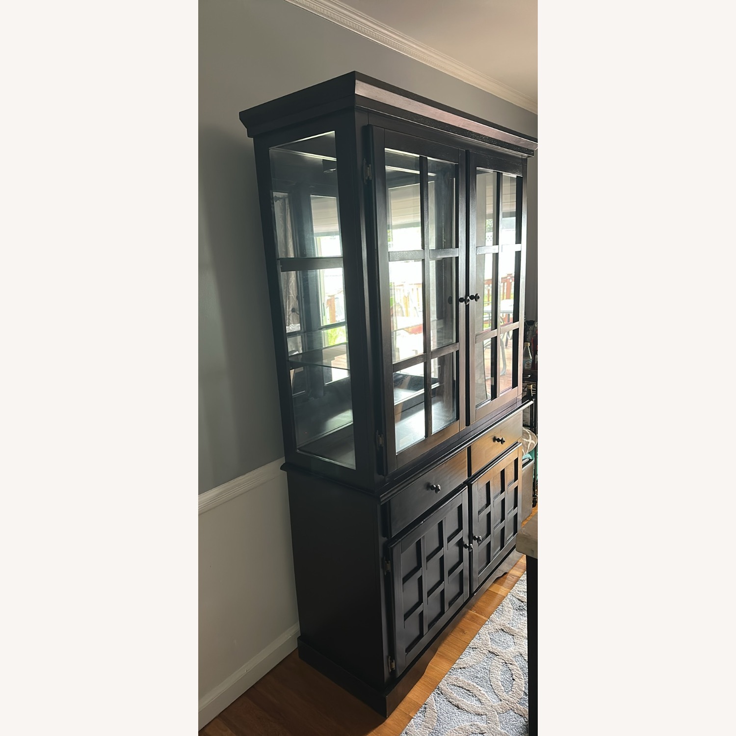 Black Wood China Closet - image-4