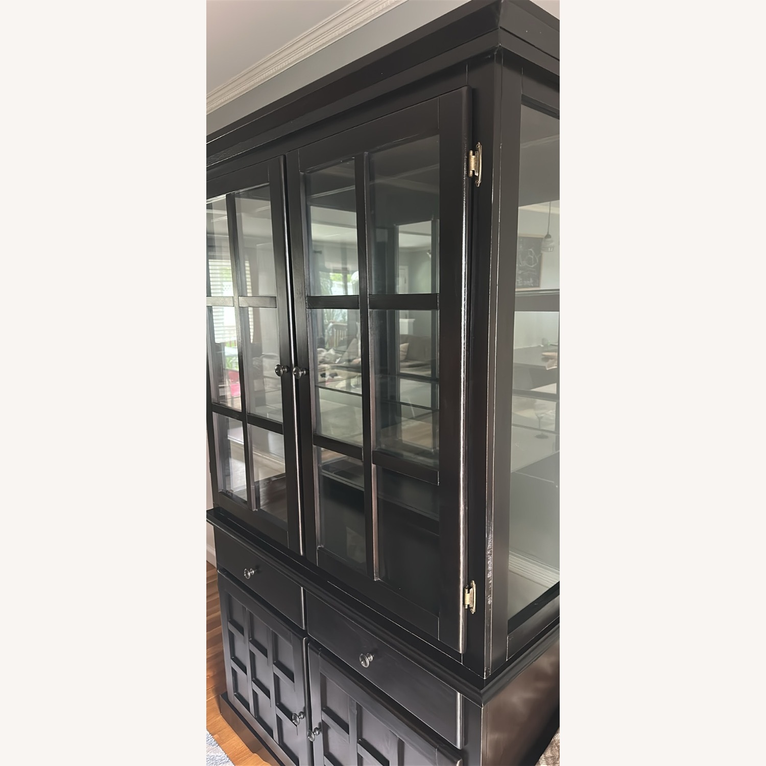 Black Wood China Closet - image-3