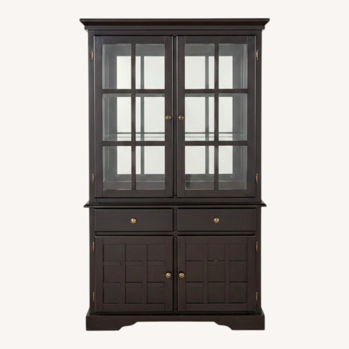 Used Black Wood China Closet for sale on AptDeco