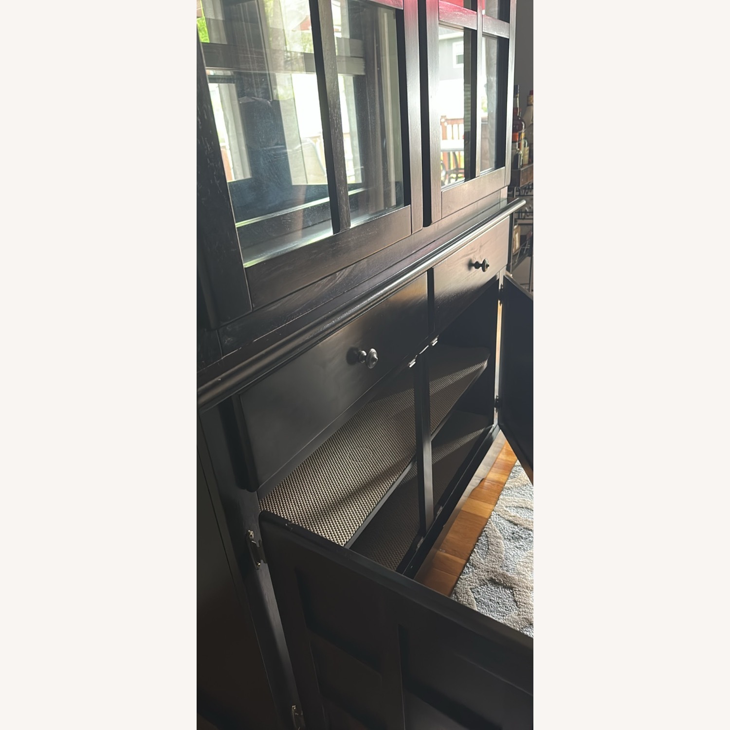Black Wood China Closet - image-2
