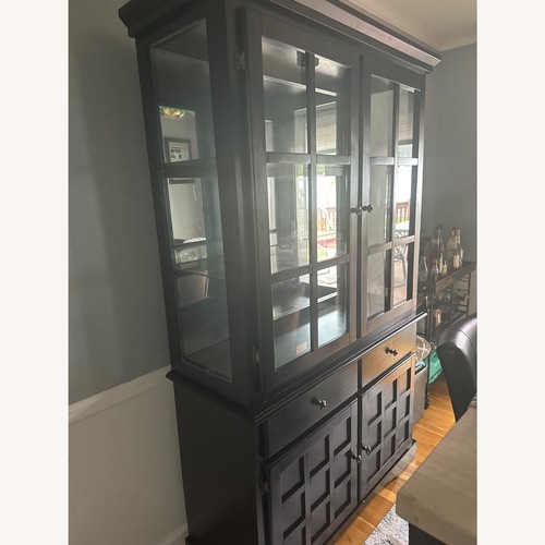 Used Black Wood China Closet  for sale on AptDeco