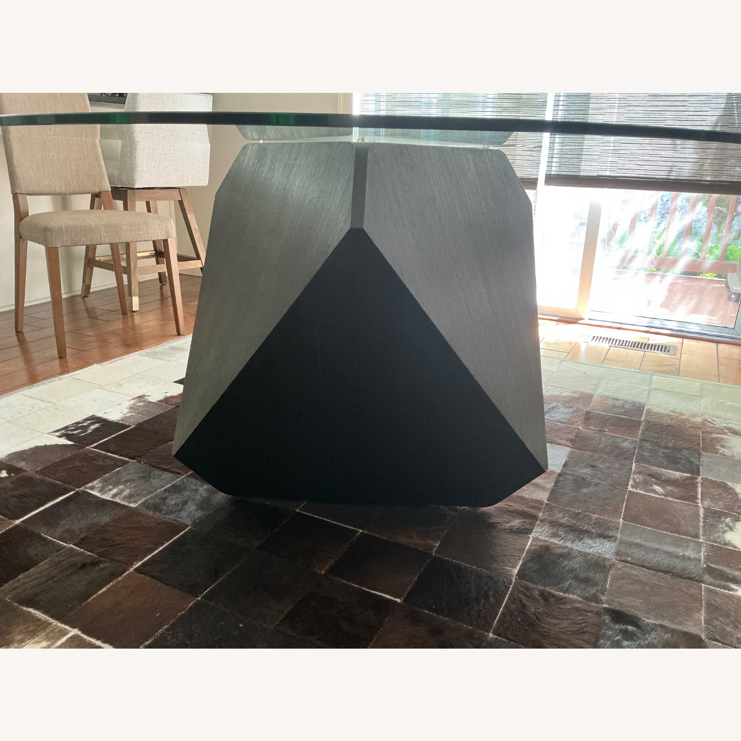 Modern Polygon Glass Top Dining Table - image-3