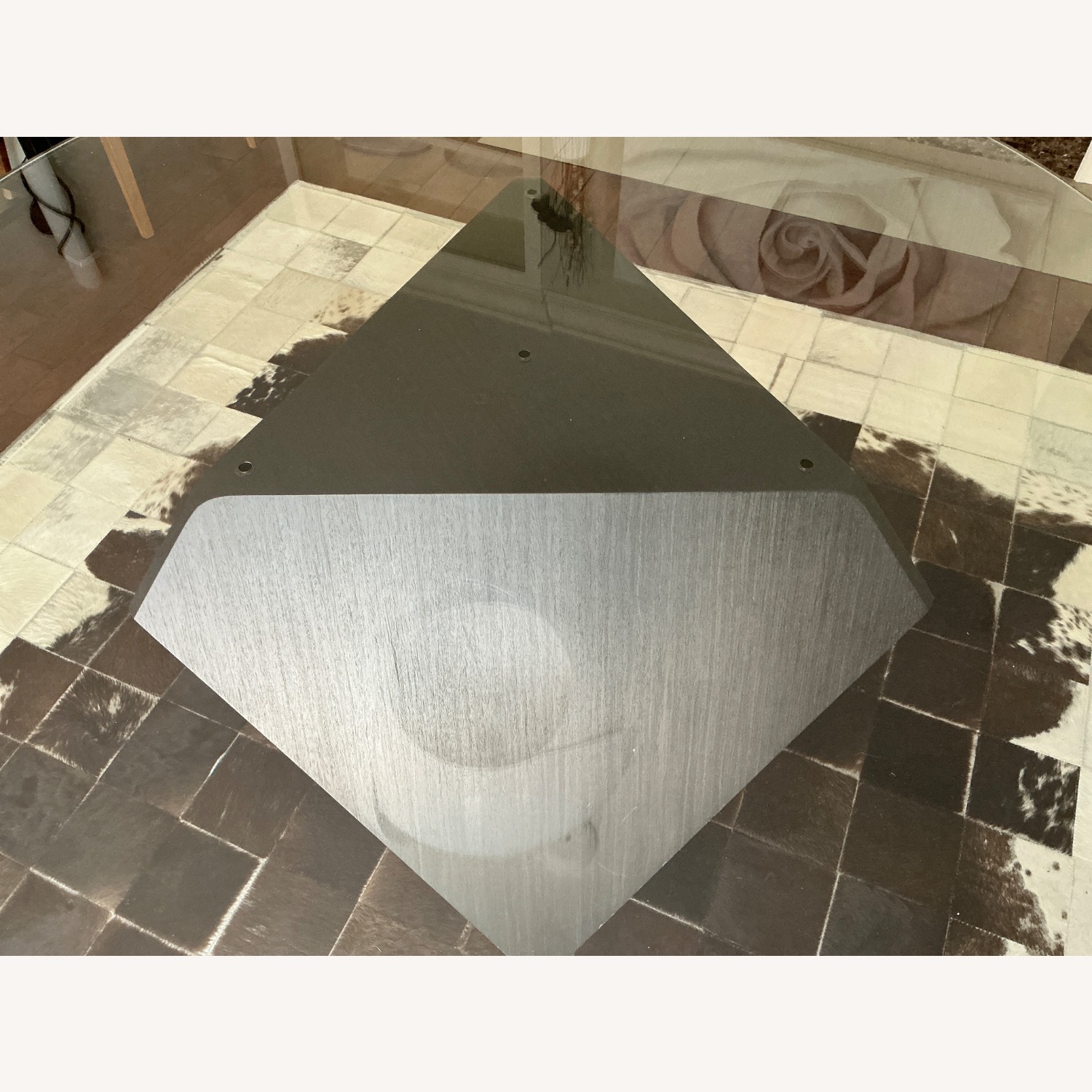 Modern Polygon Glass Top Dining Table - image-5