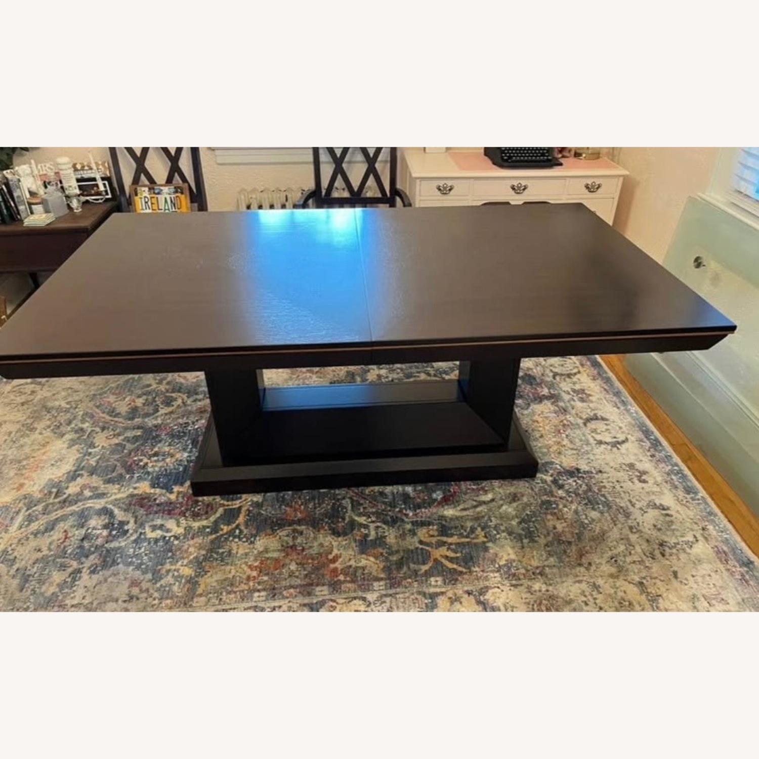 Raymour & Flanigan Callister Dark Brown Wood Dining Table - image-2