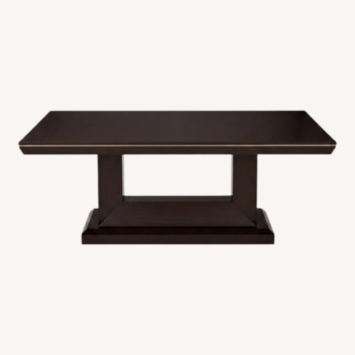 Used Raymour & Flanigan Callister Dark Brown Wood Dining Table for sale on AptDeco