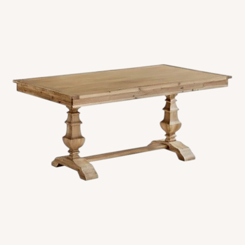Used Pier1Natural Stonewash Table Bench & 2 Chairs for sale on AptDeco