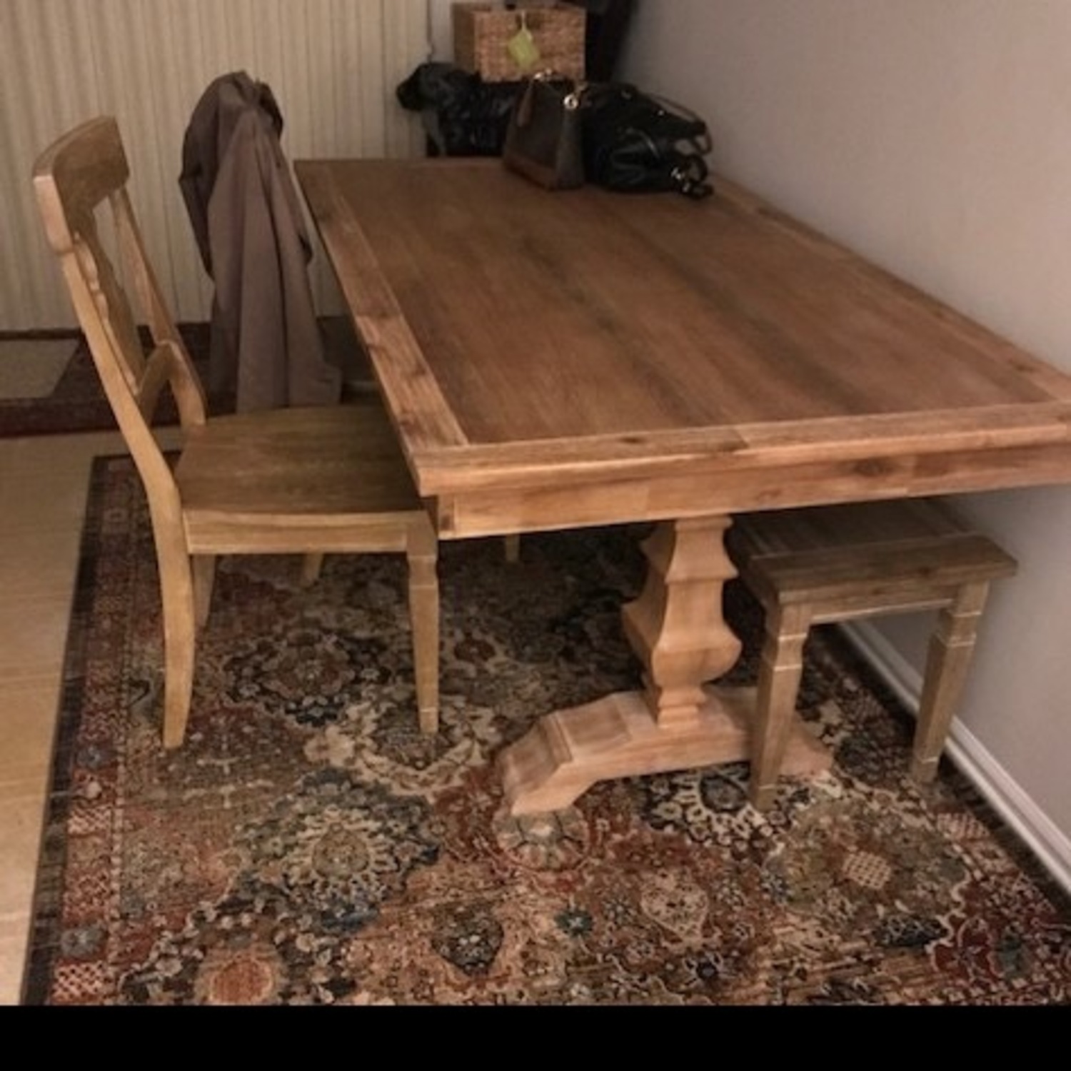 Pier1Natural Stonewash Table Bench & 2 Chairs - image-6