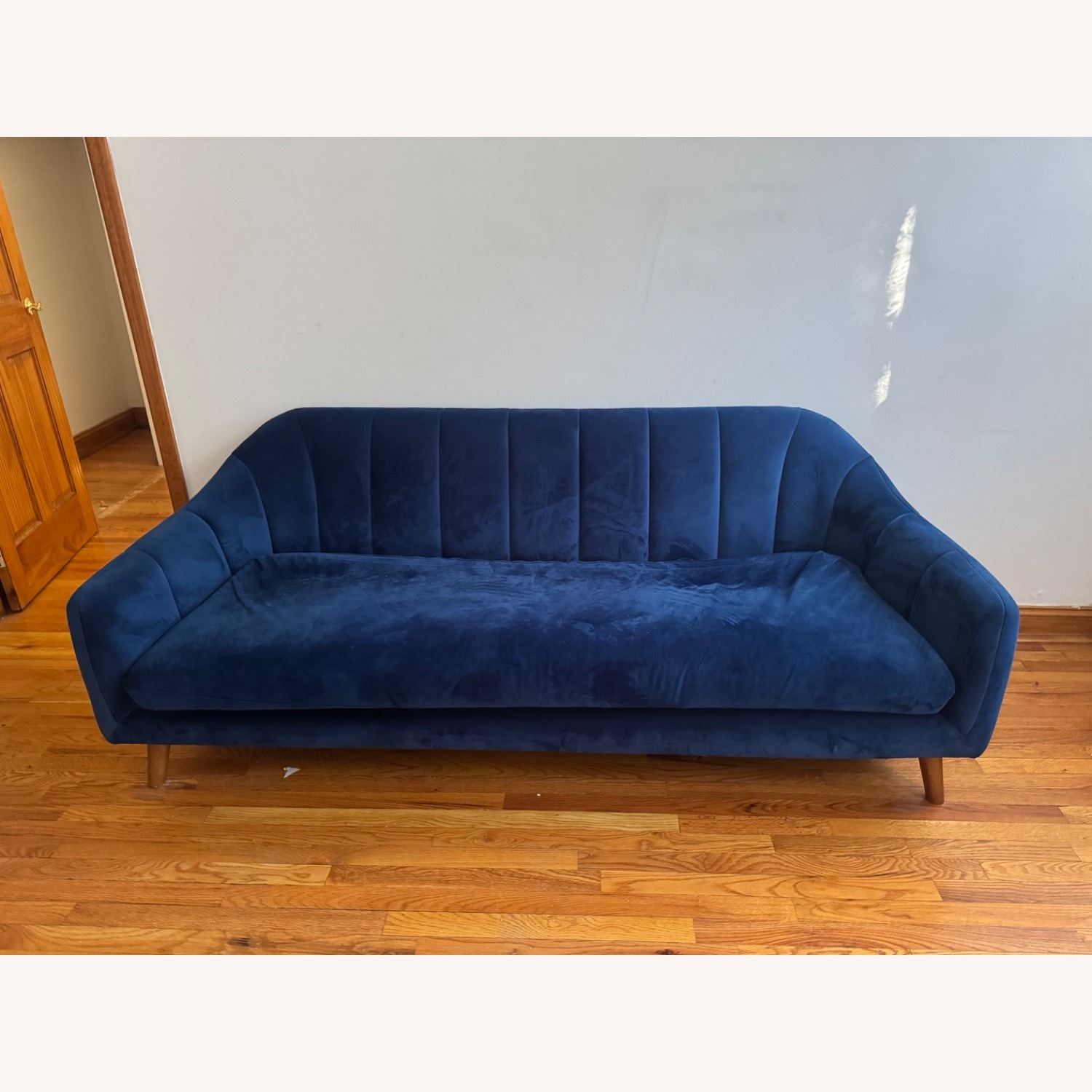 Wayfair Mistana Blue Velvet 3+ Sofa - image-2