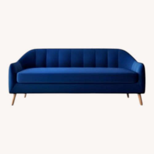 Used Wayfair Mistana Blue Velvet 3+ Sofa for sale on AptDeco