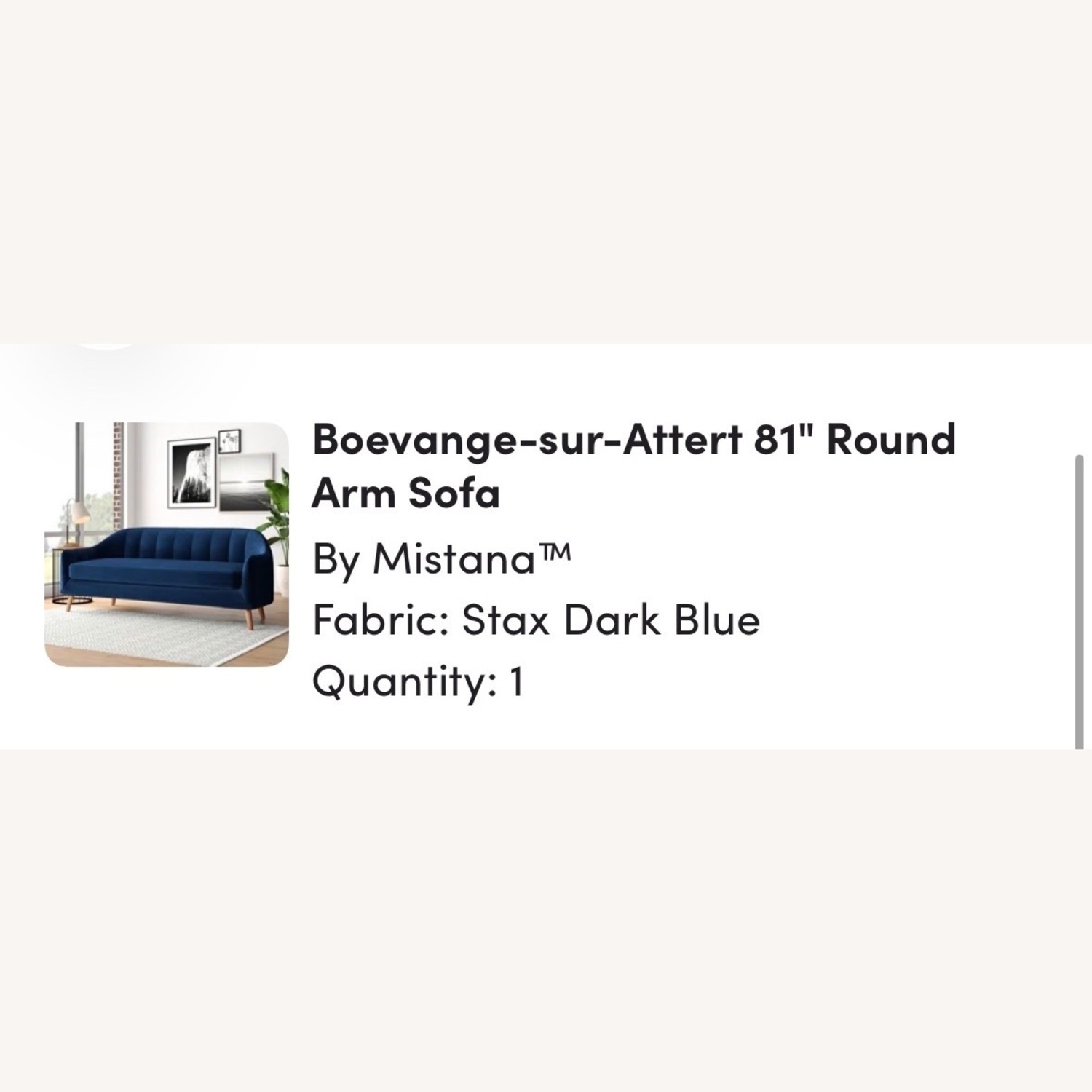 Wayfair Mistana Blue Velvet 3+ Sofa - image-3