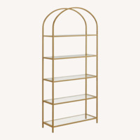 Wayfair Kelly Clarkson Home Gold Glass Bookcase