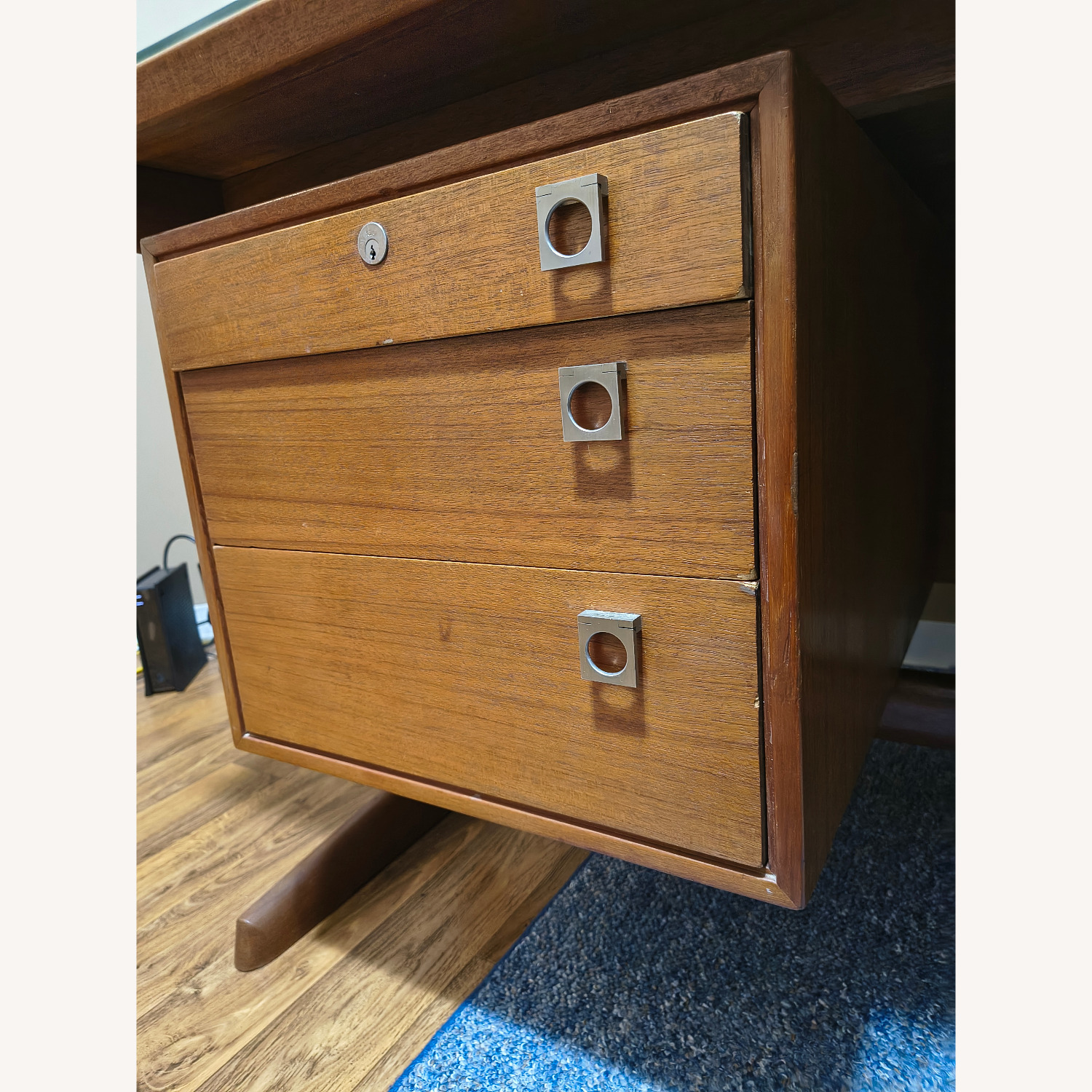 Arne Vodder Hp Hansen Mid-Century Danish Teak Glass Top Executive Desk - image-4