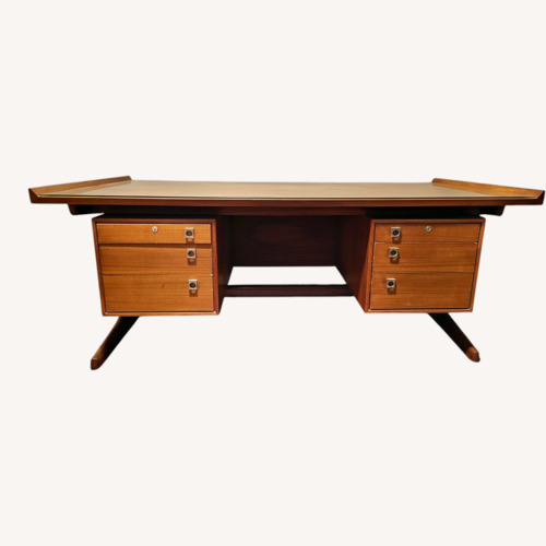 Used Arne Vodder Hp Hansen Mid-Century Danish Teak Glass Top Executive Desk for sale on AptDeco