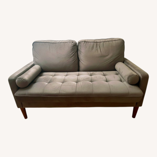 Used Dark Gray Velvet Loveseat for sale on AptDeco